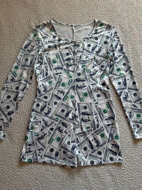Romper Money Print Shorts M